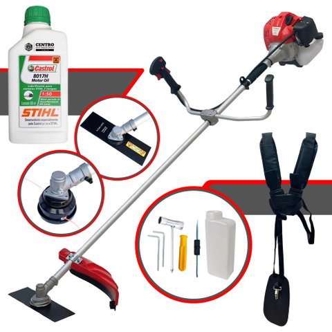 Roçadeira Aparador de Grama Anmax Cg430p Tb C/ Carretel Nylon e Faca 2 Pontas + Óleo Stihl