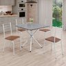 Conjunto Sala de Jantar Mesa Quadrada 75x75cm Tampo Granito Ocre 4 Cadeiras Rio - 1