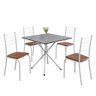 Conjunto Sala de Jantar Mesa Quadrada 75x75cm Tampo Granito Ocre 4 Cadeiras Rio - 2