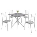 Ver imagem 2 de Conjunto Sala de Jantar Mesa Quadrada 75x75cm Tampo Granito Ocre 4 Cadeiras Rio