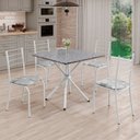 Ver imagem 1 de Conjunto Sala de Jantar Mesa Quadrada 75x75cm Tampo Granito Ocre 4 Cadeiras Rio Branco/Paraopeba