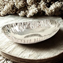 Centro de Mesa Metal Prata Moderno Luxo Inigual Decor - 2