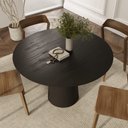 Ver imagem 2 de Mesa de Jantar Redonda 120cm Scandi 6 Lugares Lamina Natural de Madeira Preto