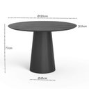 Ver imagem 4 de Mesa de Jantar Redonda 120cm Scandi 6 Lugares Lamina Natural de Madeira Preto