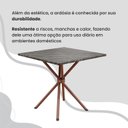 Ver mais imagens de Conjunto Sala de Jantar Mesa Quadrada 75x75cm Tampo Ardósia Indiana 4 Cadeiras Rio Marrom