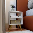 Ver imagem 1 de Mesa de Cabeceira Retro para Quarto Casal ou Solteiro Nicho Decoração 45x30,9x24,3 Cm (branco)