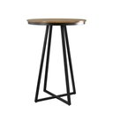 Ver imagem 1 de Mesa Bistro Redonda 70 Cm Estrutura Aço Carbono Base Preta Vegas Nozes