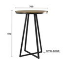 Ver imagem 3 de Mesa Bistro Redonda 70 Cm Estrutura Aço Carbono Base Preta Vegas Nozes