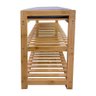 BANCO E SAPATEIRA EM MADEIRA 2 PRATELEIRAS GRANDE 70CM ORGANIZADOR VINTAGE PILATES HALL ACADEMIA - 2