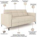 Ver imagem 4 de Sofá 3 Lugares Sala Living Industrial 200cm Senna K01 Veludo Bege - Lyam Decor