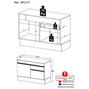 Ver imagem 4 de Balcão Cozinha Gabinete Pia 120 Cm 2 Portas 1 Gaveta Preto