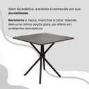 Ver mais imagens de Conjunto Sala de Jantar Mesa Quadrada 75x75cm Tampo Ardósia Indiana 4 Cadeiras Rio Preto/C. Marrom/Fosco