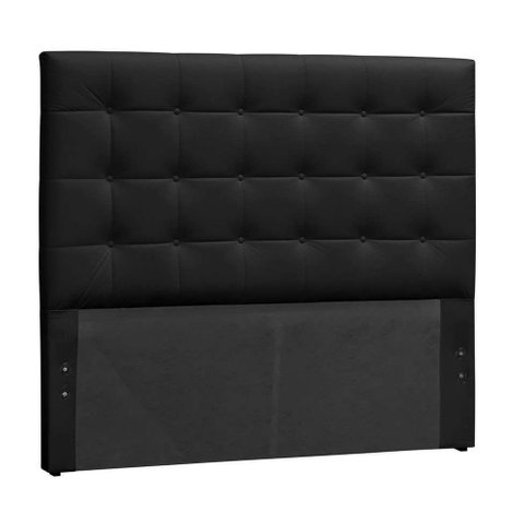 Cabeceira Box Shop Clean Casal 1,40m Em Couro Sintético Preto
