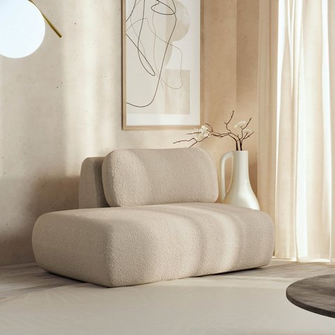 Sofá Modular Sumiê 100cm Esquerdo Orla CabeCasa MadeiraOriginals Dourado Areia