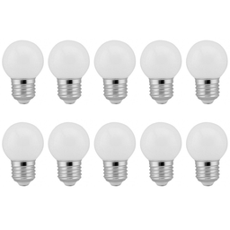 Kit 10 Lâmpada Led Bolinha Decorativa 1w 110v Branco Quente - 1