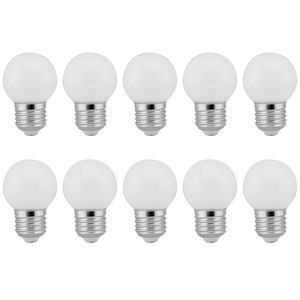 Kit 10 Lâmpada Led Bolinha Decorativa 1w 110v Branco Quente