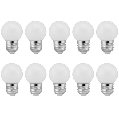 Kit 10 Lâmpada Led Bolinha Decorativa 1w 110v Branco Quente