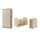 Ver imagem 2 de Quarto de Bebê Completo Berço, Guarda-Roupa e Cômoda MDF Mimo Espresso Móveis Bege/Off White/Amêndoa