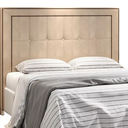 Ver imagem 4 de Cabeceira Estofada Cama Box Casal 1,40 Nápole para Quarto em Veludo Bege Claro - Larbelle