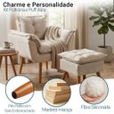 Ver imagem 4 de Kit Poltrona e Puff Alice Decorativa Confortável para Sala Recepção Manicure Quarto Tecido Suede