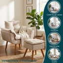 Ver imagem 5 de Kit Poltrona e Puff Alice Decorativa Confortável para Sala Recepção Manicure Quarto Tecido Suede