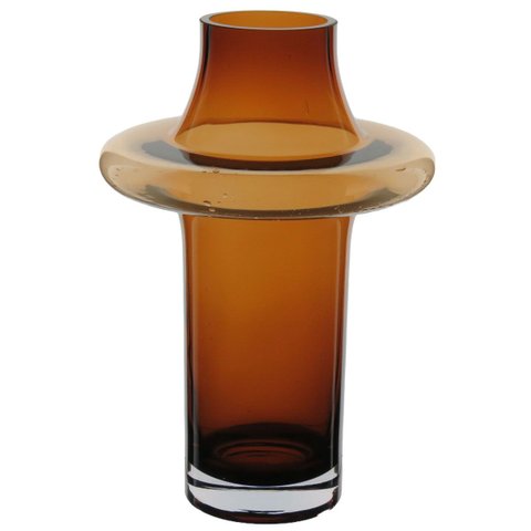 Vaso Decorativo Enfeite Planta Vintage Vidro 29x20x20cm Âmbar