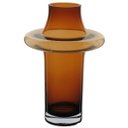 Ver imagem 1 de Vaso Decorativo Enfeite Planta Vintage Vidro 29x20x20cm Âmbar