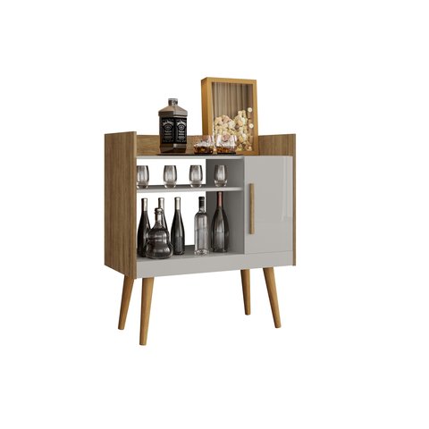 Aparador Mesa para Café Madri Cinamomo/ Off White - Bela Móveis