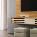 Ver imagem 5 de Painel Tv 55 Pol 136cm Bancada Suspensa para Sala Briven Cumaru/opala M20 - D’Rossi