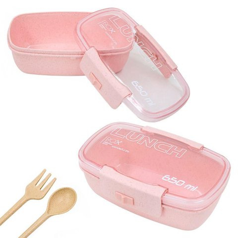 Marmita Pote 650ml com Tampa Garfo e Colher para Freezer e Micro-Ondas Rosa Vipshop