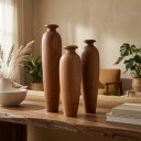 Ver imagem 2 de Trio de Vasos Saara em Madeira Torneada Tom Escurecido