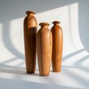 Ver imagem 1 de Trio de Vasos Saara em Madeira Torneada Tom Escurecido