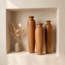 Ver imagem 3 de Trio de Vasos Saara em Madeira Torneada Tom Escurecido