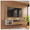 Ver imagem 2 de Painel para TV com Bancada Black Buriti-Off White 55 Polegadas MDP Preto Caemmun Móveis