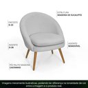 Ver imagem 3 de Poltrona para Sala Rafa Pés Palito Castanho Bouclé Cinza Claro - Nexta Casa
