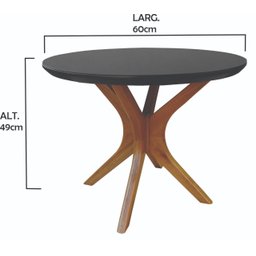 Conjunto Poltrona Veneza em Verniz Amêndoa + Mesa de Centro Rubi (brinde) Branco - 10