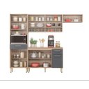 Ver imagem 4 de Cozinha Compacta Demóbile Dama com Balcão - Nicho para Micro-ondas 9 Portas 2 Gavetas / Avena Grafit