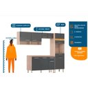 Ver imagem 2 de Cozinha Compacta Demóbile Dama com Balcão - Nicho para Micro-ondas 9 Portas 2 Gavetas / Avena Grafit