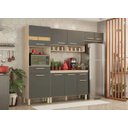 Ver imagem 1 de Cozinha Compacta Demóbile Dama com Balcão - Nicho para Micro-ondas 9 Portas 2 Gavetas / Avena Grafit