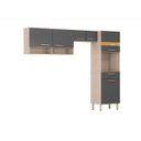 Ver imagem 5 de Cozinha Compacta Demóbile Dama com Balcão - Nicho para Micro-ondas 9 Portas 2 Gavetas / Avena Grafit