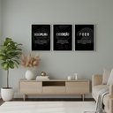 Ver imagem 3 de Kit 3 Quadros Motivacionais Preto e Branco com Moldura:branca