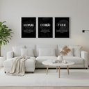 Ver imagem 2 de Kit 3 Quadros Motivacionais Preto e Branco com Moldura:branca
