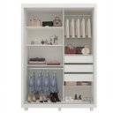 Ver imagem 5 de Guarda-Roupa Solteiro 2 Portas 1 Porta Espelhada com Pés Royale 100% MDF Branco