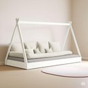 Ver imagem 2 de Cabana Infanil Montessori Cantinho Mágico do Seu Filho(A) MDF Branco Lucky Store 73.5cm Infantil