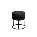 Ver imagem 5 de Kit 2 Puff Redondo Decorativo Estofado em Veludo Base Metálica Preta Cor Preto