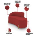 Ver imagem 3 de Sofá 2 Lugares Orgânico 140cm Pé Ferro Dourado Morgan Veludo Marsala D03 - D’Rossi