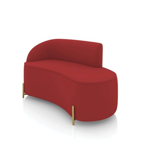 Sofá 2 Lugares Orgânico 140cm Pé Ferro Dourado Morgan Veludo Marsala D03 - D’Rossi