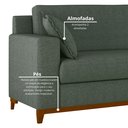 Ver imagem 5 de Sofá Living Vintage 3 Lugares 200cm em Linho Slim