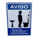 Ver imagem 1 de Placa de Sinalização Aviso Mantenha Banheiro Limpo Masculino