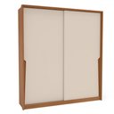 Ver imagem 2 de Guarda-roupa Casal Porto 2 Portas 2 Gavetas Freijó/creme - Politorno